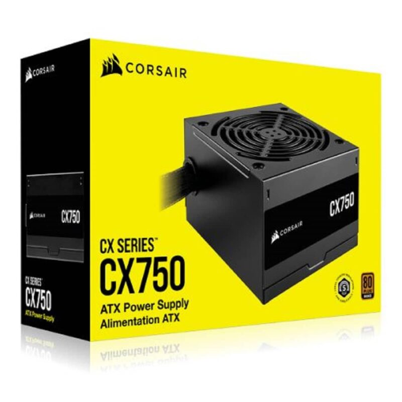 Corsair 750W CX750 PSU, Fully Wired, 80+ Bronze, Thermally Controlled Fan